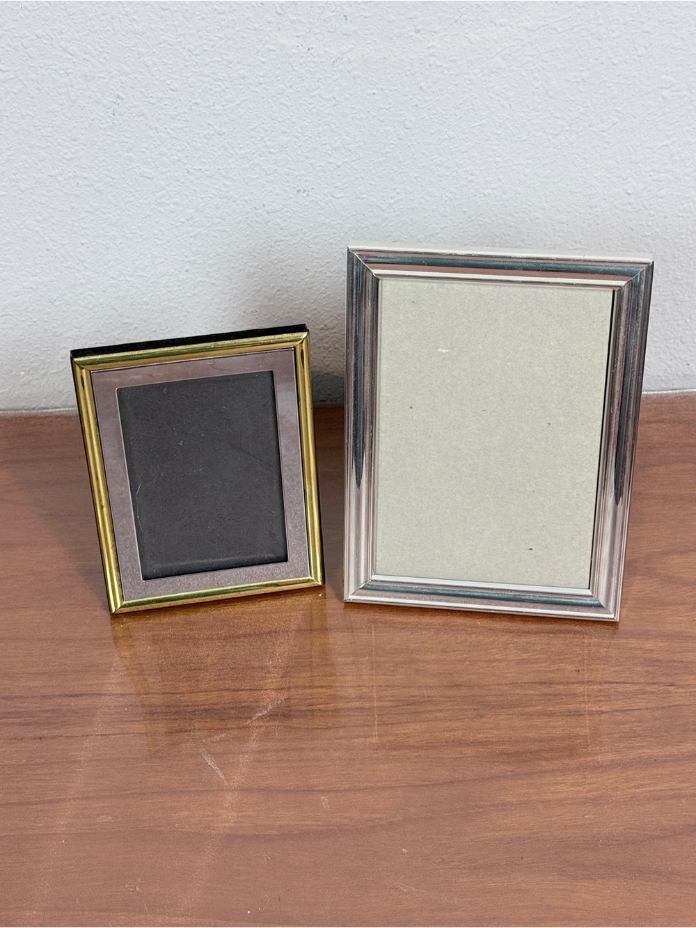 Vintage Chrome 5x7, Brass & Chrome 3x4.5 Photo Frames